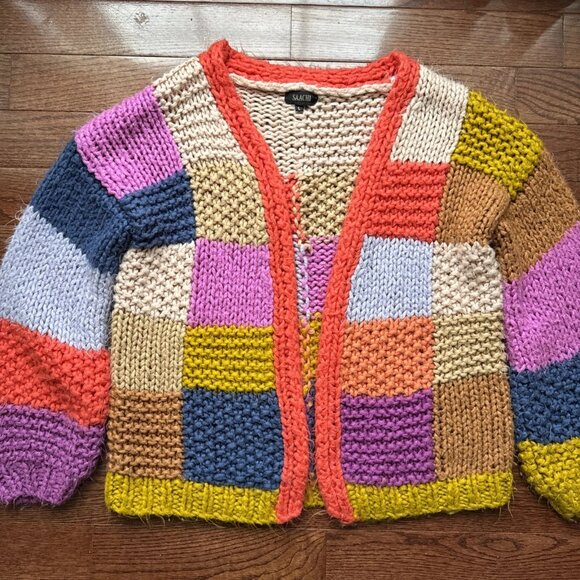 SAACHI Colorblock Multicolored Cardigan Sweater - Picture 3 of 7